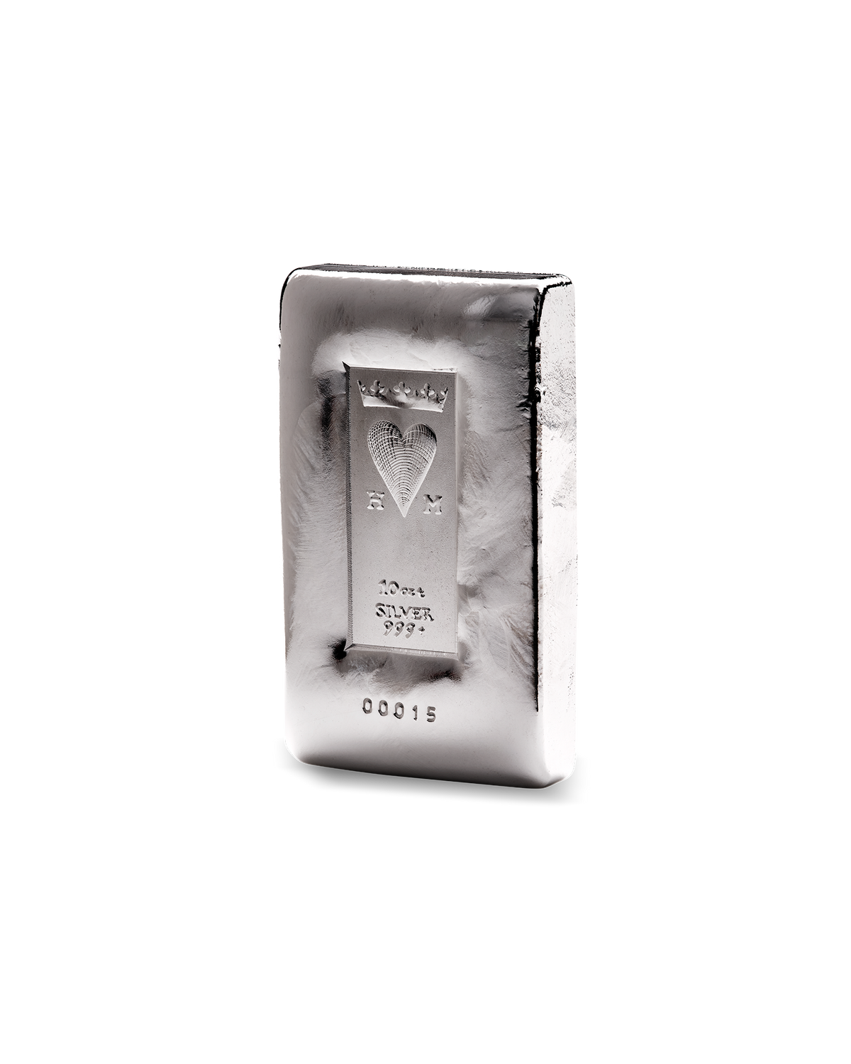10ozt Crowned Heart - Silver Cast Bar