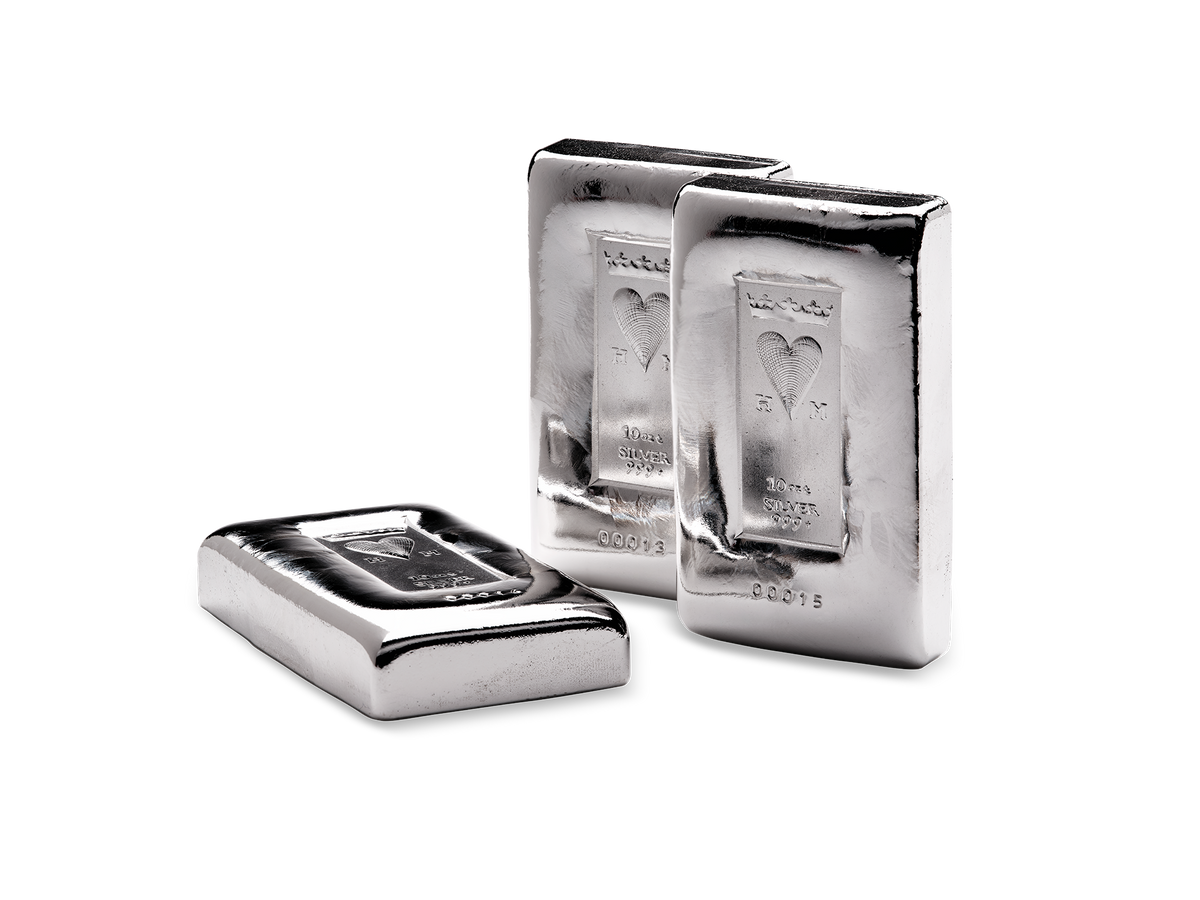 10ozt Crowned Heart - Silver Cast Bar